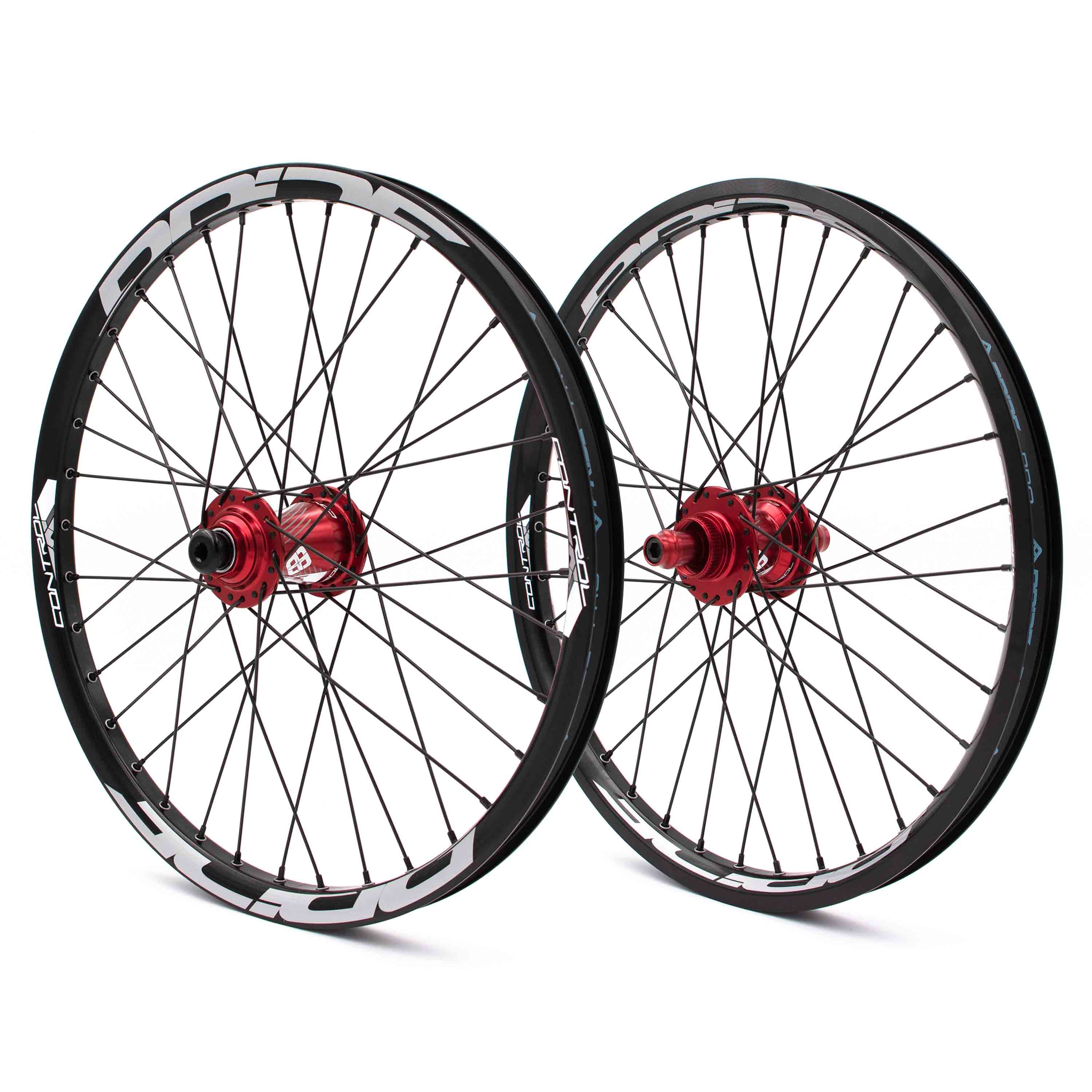 PAIRE DE ROUES PRIDE CONTROL PRO 36H - RED 20'' Red